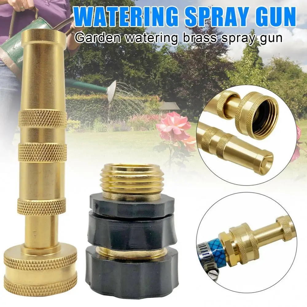 

Brass Adjustable Hose Nozzle Car Wash Gardening Pressure Water Spray Pipe Parts