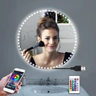 Светодиодный светильник для зеркала для макияжа RGB 5050 Bluethooth, беспроводной пульт дистанционного управления, туалетный столик, светильник Светка светильника, USB Лента