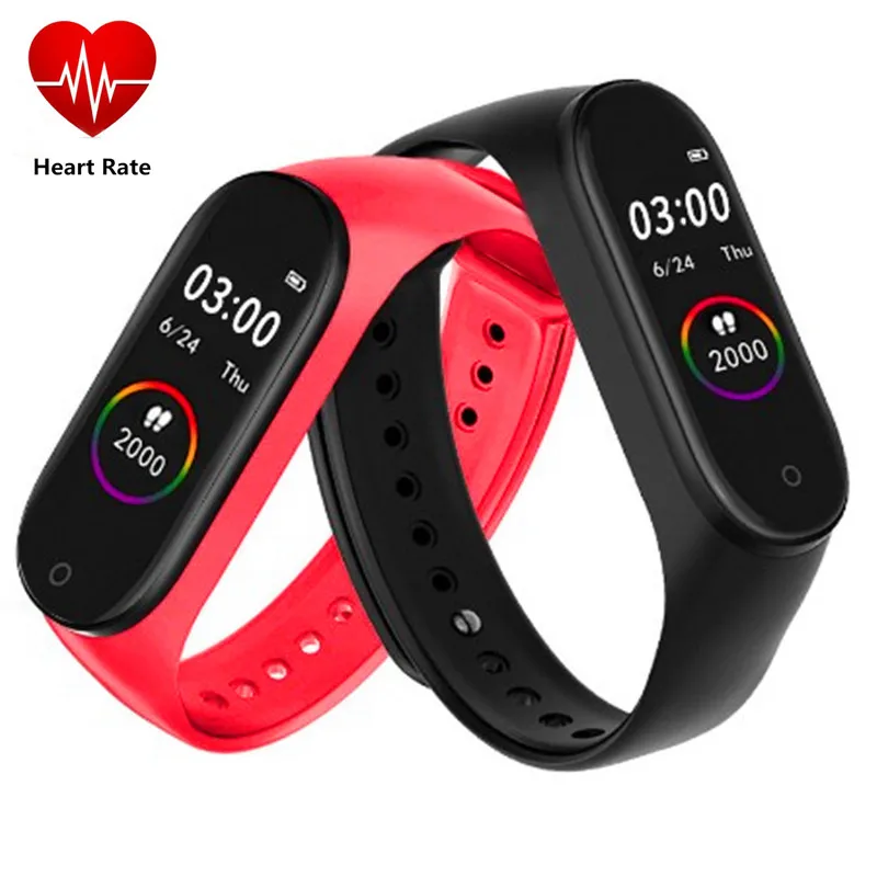 M4 смарт-Браслет фитнес-трекер часы спортивный браслет сердечный ритм кровяное