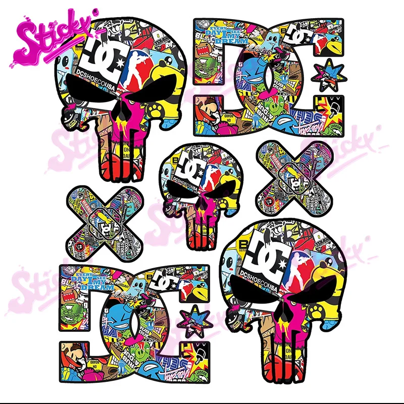 

STICKY Fashion Skull Sticker Bomb Vinyl Car Sticker Decal Decor For Bicycle Motorcycle Accessories Laptop Helmet Trunk Wall