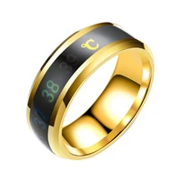 refined titanium steel stylish couple ring fashion multi colour jewelry temperature sense smart ring color changing intelligent