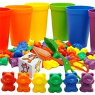 Игрушки Монтессори медведь Радуга стопка чашки счетные медведи цветные вес игры сенсорные игрушки детские мини-игрушки развивающие игрушки для детей
