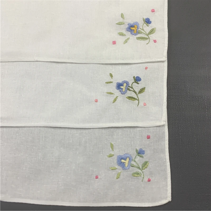 Set of 50 Fashion Children's Handkerchief Baby Hankies Children' s Handkerchiefs Towel Cotton Color embroidery Floral 10x10-inch |