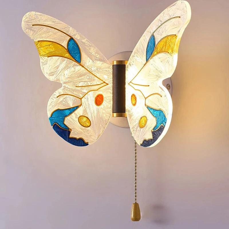 

Creative Children's Room Butterfly Wall Lamps Modern Minimalist Living Room Bedroom Bedside Background Wall Light Fixtures Bee