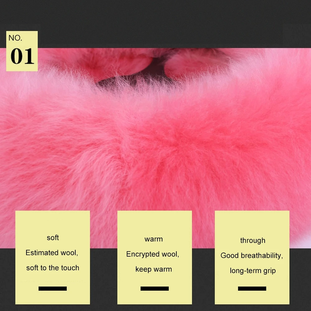 Чехлы рулевого колеса автомобиля Теплый Универсальный чехол на руль плюшевый