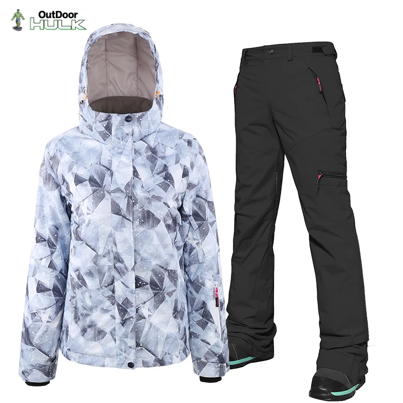 

Женский лыжный костюм, зимний теплый водонепроницаемый ветрозащитный костюм для сноуборда, Женский уличный высококачественный лыжный кос...