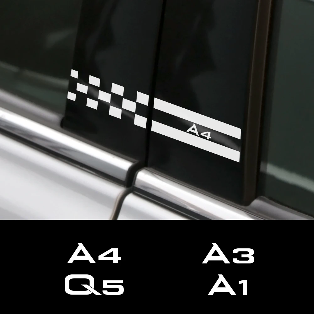 Автомобильные наклейки в форме столба для Audi A4 B5 B6 B7 B8 A3 8P 8V 8L A5 A6 C6 C5 C7 A1 A7 A8 Q2 Q3 Q5 Q7 TT