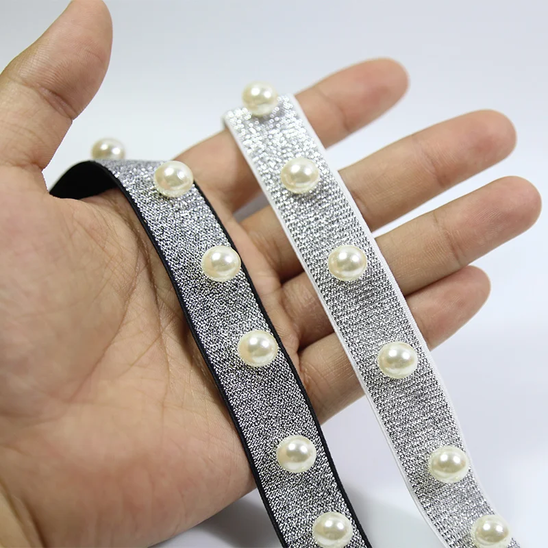 Блестящие эластичные ленты из золотистого/серебристого полиэстера для одежды