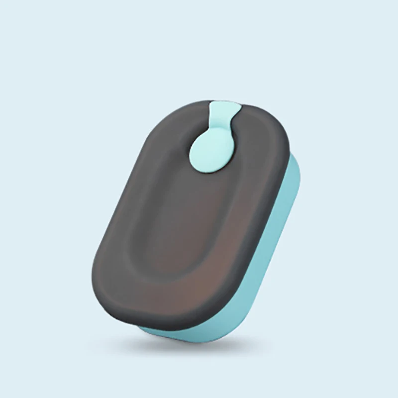 Blue ONEUP переносная коробка для ланча 304 из нержавеющей стали Bento коробка Герметичный пищевой контейнер для пикника школы милый силиконовый японский изолированный - Цвет: Blue