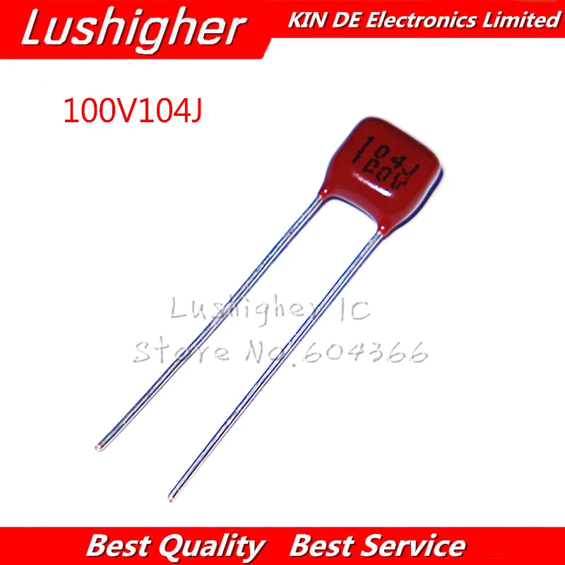 20 шт. 100V104J CBB шаг 5 мм 100NF 0 1 UF 100V 104J 104 полипропиленовый пленочный конденсатор |