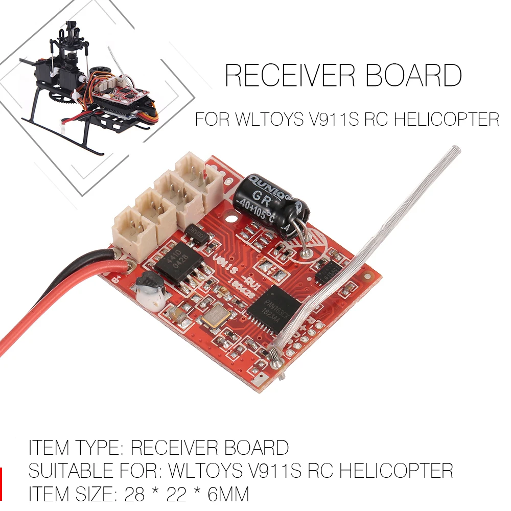 Высокое качество и долговечность приемник доска RC вертолет Часть для WLtoys V911S