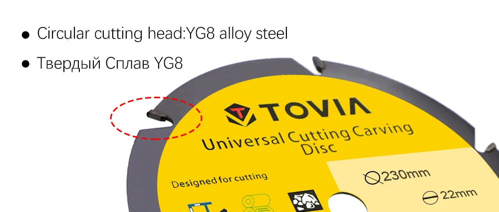 TOVIA 230mm Универсальный Пильный Диск по Дереву для УШМ 9inch 22.2mm по Газобетону Гипсокартону Пластику лезвия лезвие алмазный дискпилы для распиловки древесины
