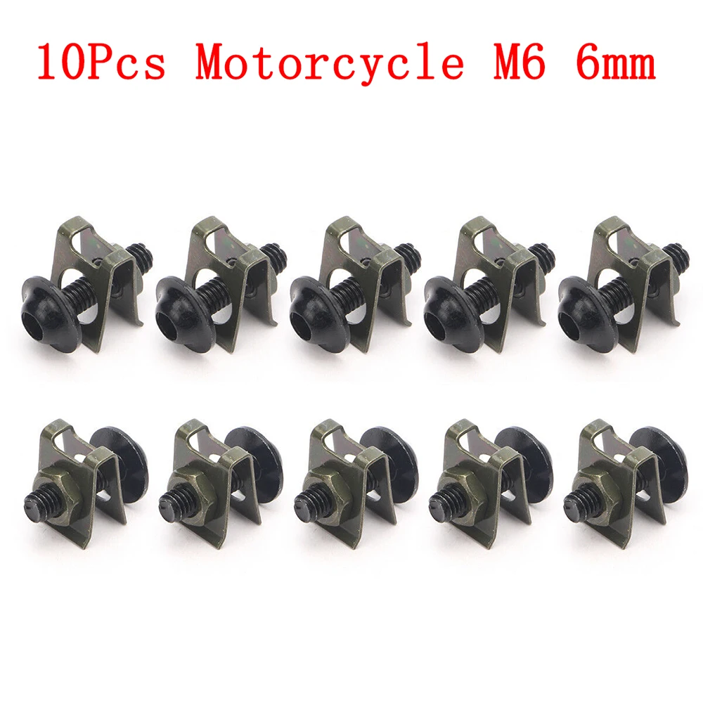 

Fairing Bolts Fastener Clips Spire Speed Nut Black/Silver 10x Motorcycle