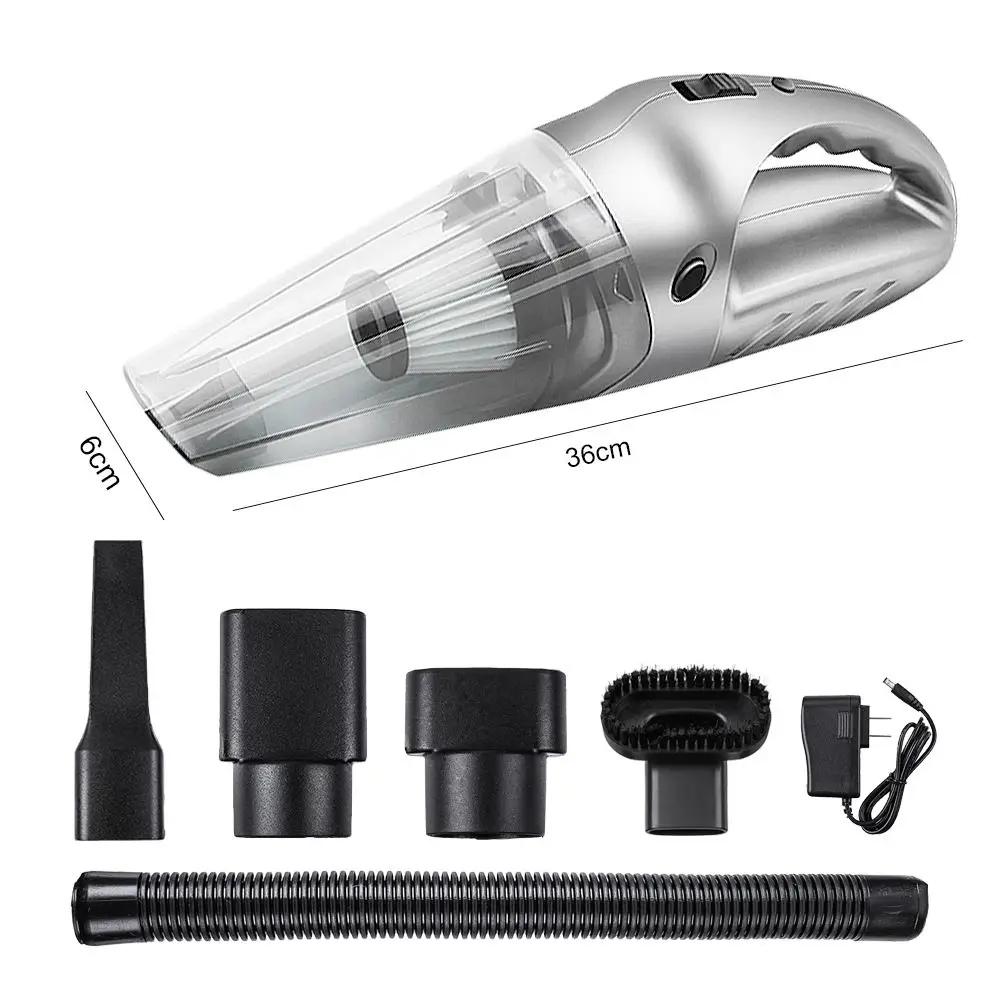 

Portable Wireless Handheld Car Vacuum Cleaner 120W 3000PA Auto Home Rechargeable Wet Dry Dual Use Cordless Vacuum With LED Light