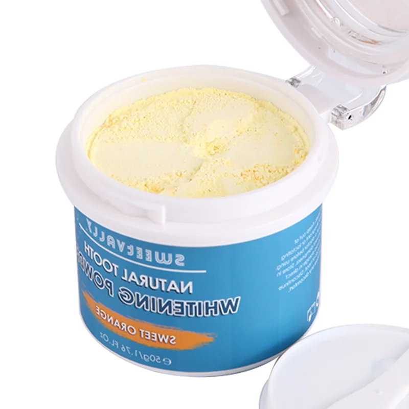 Отбеливающая Пудра для зубов Sweetvally 50 гр быстрое удаление пятен уход за полостью