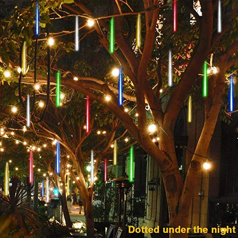 

New Year Outdoor Meteor Shower Rain Tubes LED String Lights Waterproof For Tree Christmas Wedding Party Decoration