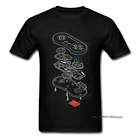 Пользовательские футболки геймер футболка для мужчин контроллер Анатомия топы тройники хип-хоп Уличная Студенческая аркадная футболка черная одежда хлопок