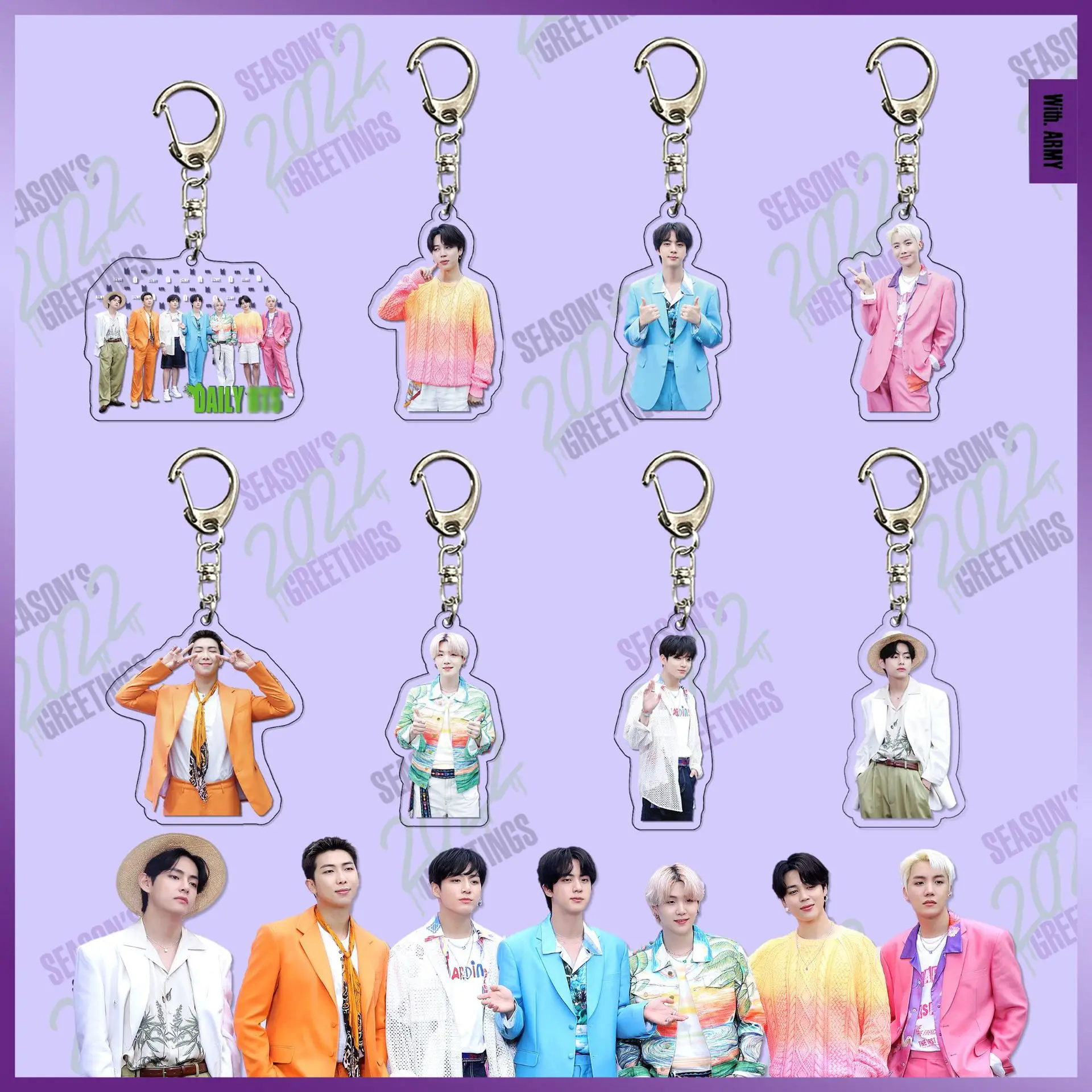 

2022 Kpop Bangtan Boys морские поздравления акриловый брелок прозрачный акриловый брелок для ключей аксессуары коллекция брелоков