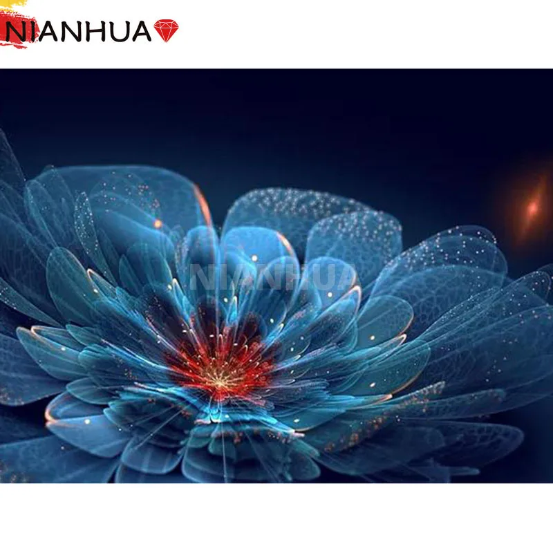 

Diamond Painting 5D DIY Flower Dark Night Lily Landscape Square Round Embroidery Hand Inlaid Kit Photo Mural Decoration