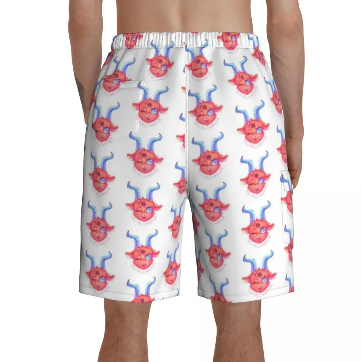 

Baphomet Board Shorts Funny Beach Swimming Trunks Polyester Men Swim Trunks