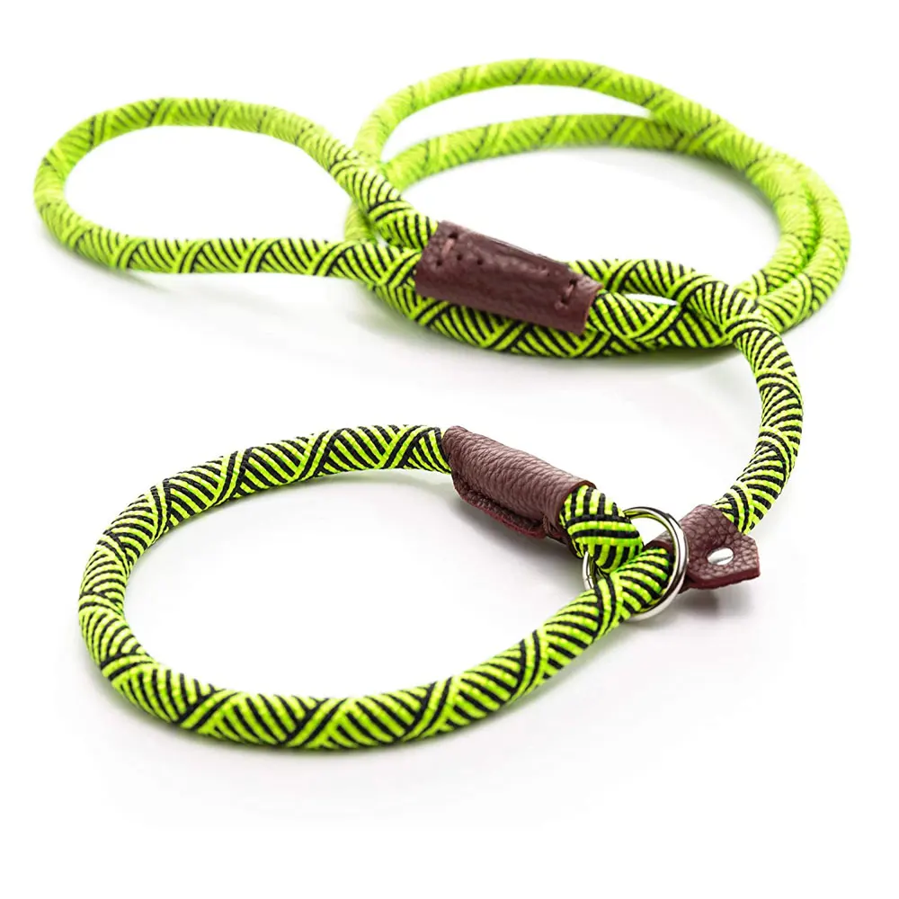 

Durable Dog Slip Rope Leash Adjustable Loop Collar Comfortable Leash Supports The Strongest Pulling Large Medium Dogs