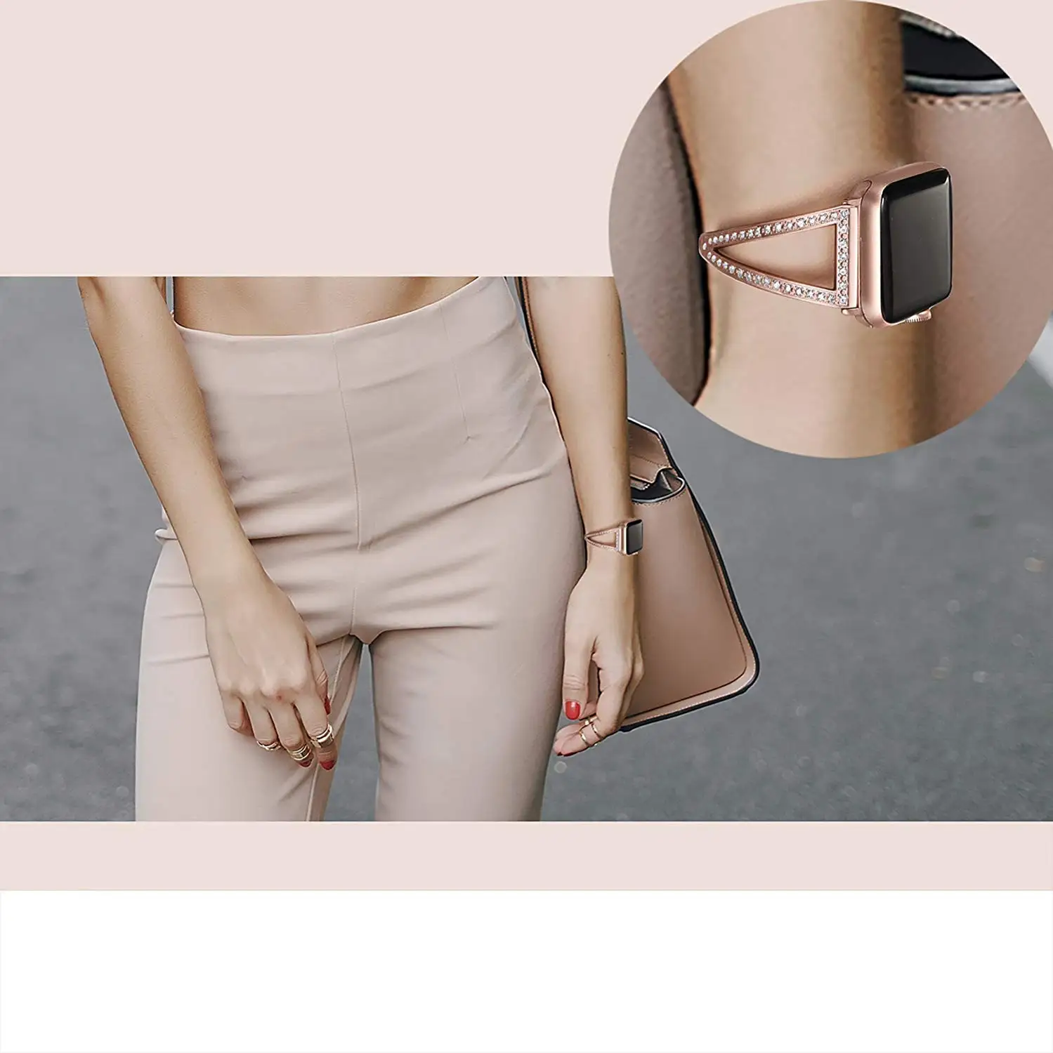 

Women Diamond Strap For Apple Watch Band 4 5 6 42mm 38mm 40mm 44mm Watch Bracelet Stainless Steel Wristband For iWatch Serie 2 3