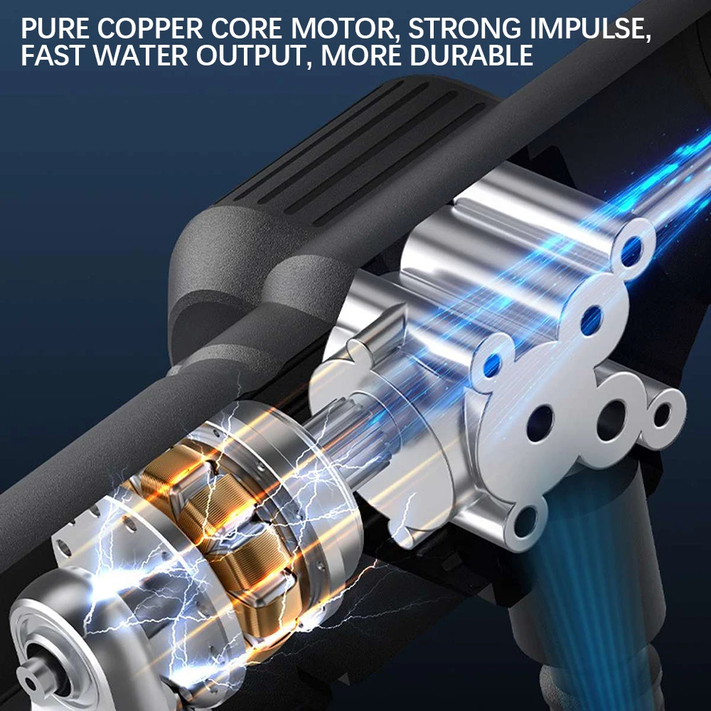 Дешево Портативный Электрический мойщик автомобиля, 10000 мАч, беспроводной пистолет-распылитель высокого давления, пенная насадка для мойки автомо...