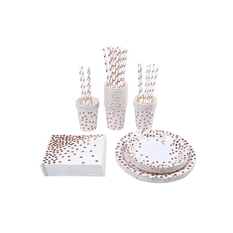 Высококачественные бронзовые принадлежности для вечеринок золотые бумажные