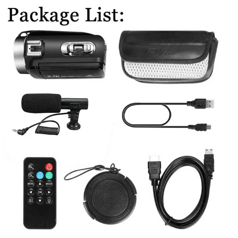 

2020 New Video Camera Camcorder Vlogging Camera for Youtube 30MP 3.0'' LCD Touch Screen HD Recorder WiFi Video Digital Camera