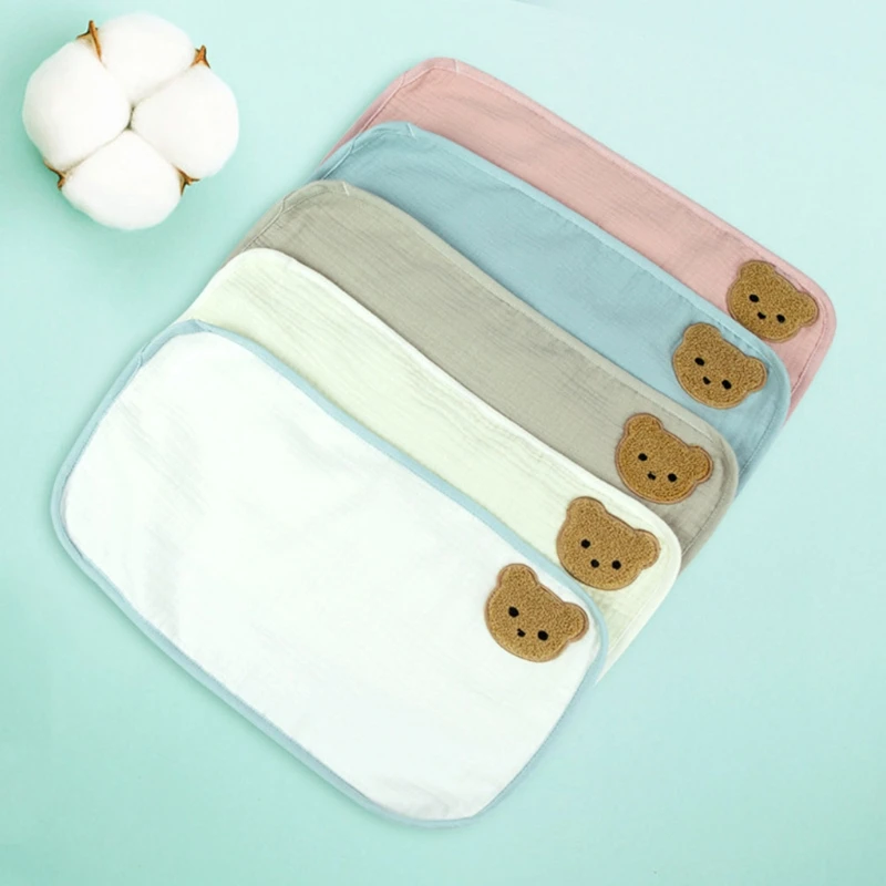 

Y3NF полотенце для кормления ребенка, полотенце с принтом милого медведя, s-носовой платок, хлопковая ткань с защитой от сплющивания, мягкая Аб...