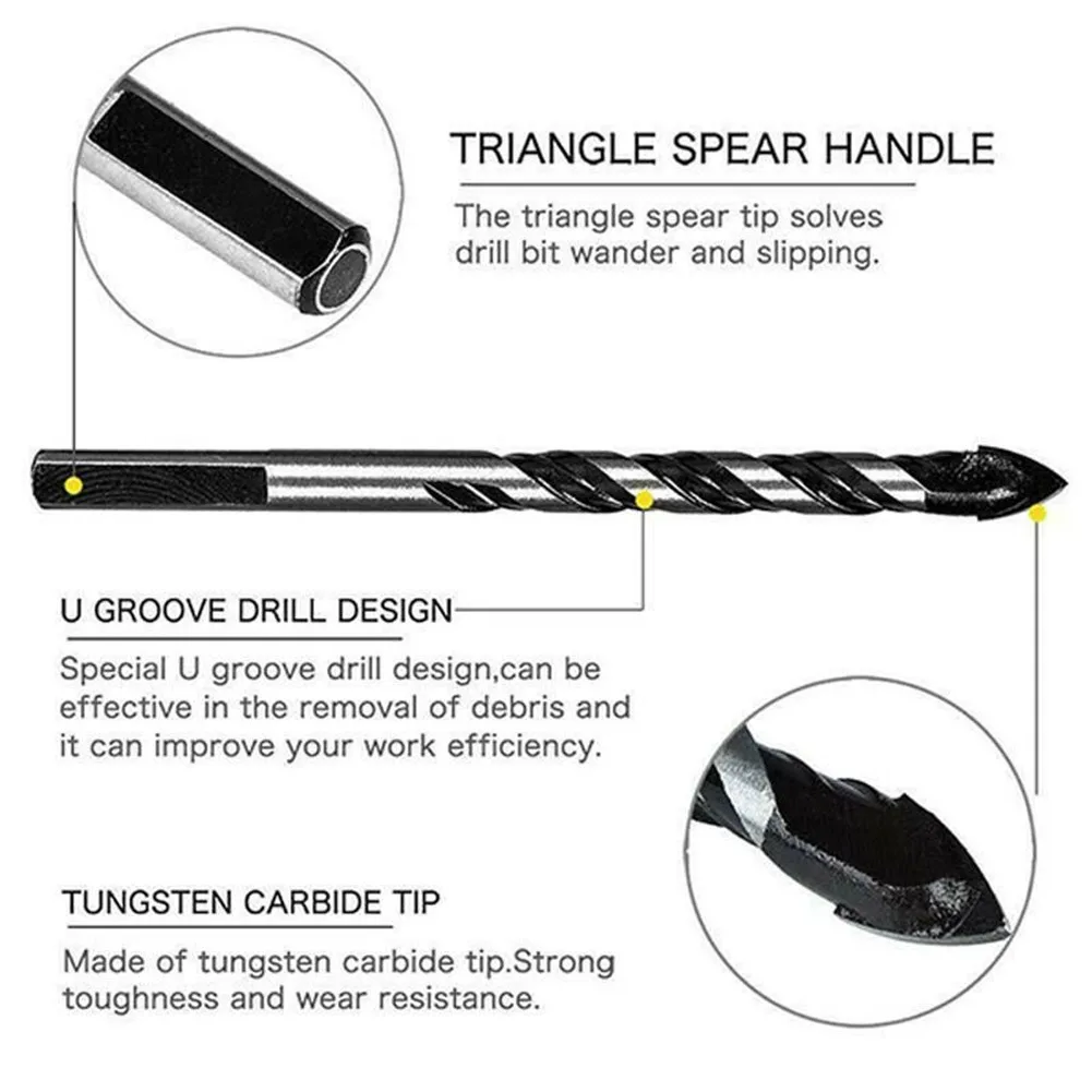 

Brick Drills Bit Carbide Drill For Glass Porcelain Tile Tip Tools Wall