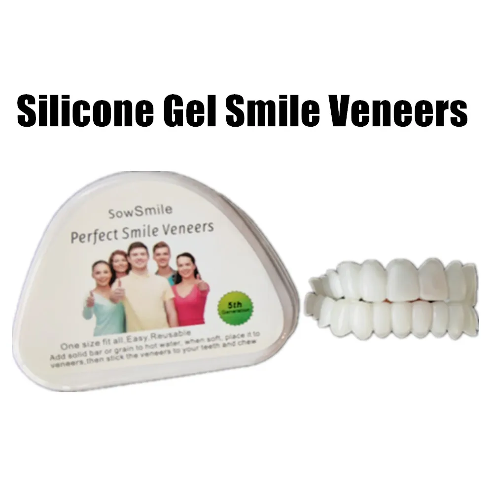 SowSmile Soft Silicone Gel Dental Oral Upper Lower Fake False Teeth Cover Perfect Smile Veneers Dentures Braces Equipment Mold