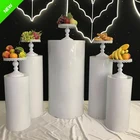 Новый продукт, белая ментальная подставка дисплей с пьедесталом, настольная подставка, цилиндрическая подставка, художественное украшение, свадебная колонна