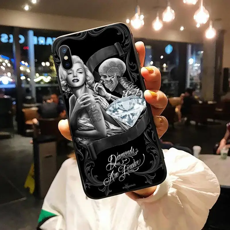 

Sexy star marylin monroe tatooe girl Phone Case for iPhone 11 12 pro XS MAX 8 7 6 6S Plus X 5S SE 2020 XR
