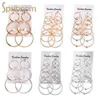 hoop earrings set for women big circle earring exaggerated hip hop hoops earing fashion jewelry female simple accessories