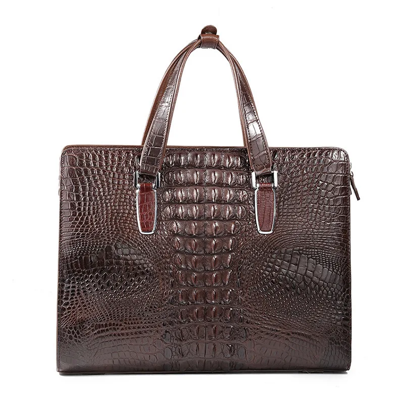 

Really Crocodile Man Briefcase Business Affairs Genuine Handbag Leather laptop messenger computer designer office bags for men