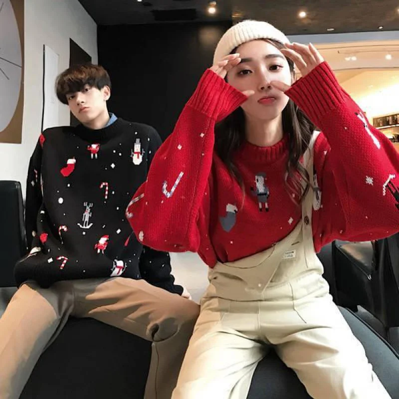 

Harajuku Autumn Sweater Long Sleeve Vintage Women Jumper Christmas свитер Korean Loose Plus Size dropshipping Pullover Unisex