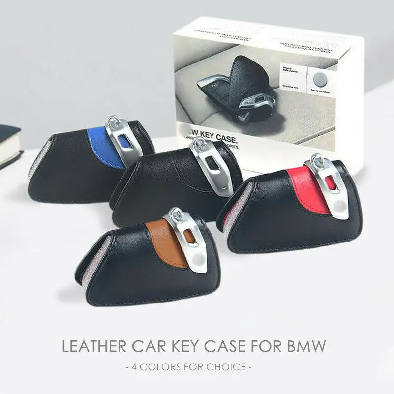 1 шт. Geniune кожаный черный Автомобильный брелок сумка чехол для BMW 2 5 6 7 серии X1 X3 X5
