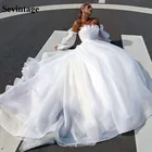 Свадебное платье в стиле бохо Sevintage, пикантное пляжное платье невесты с открытой спиной и пышными рукавами, свадебное платье принцессы из органзы, 2021, размера плюс