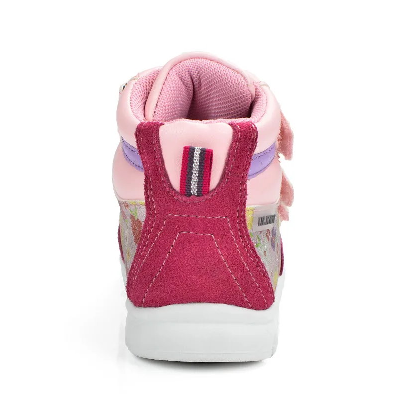 ULKNN Toddler Girl Shoes and Sneakers Fur Leather Girls Breathable Schoenen Kid Chaussure Enfant Fille High Top Flowers |