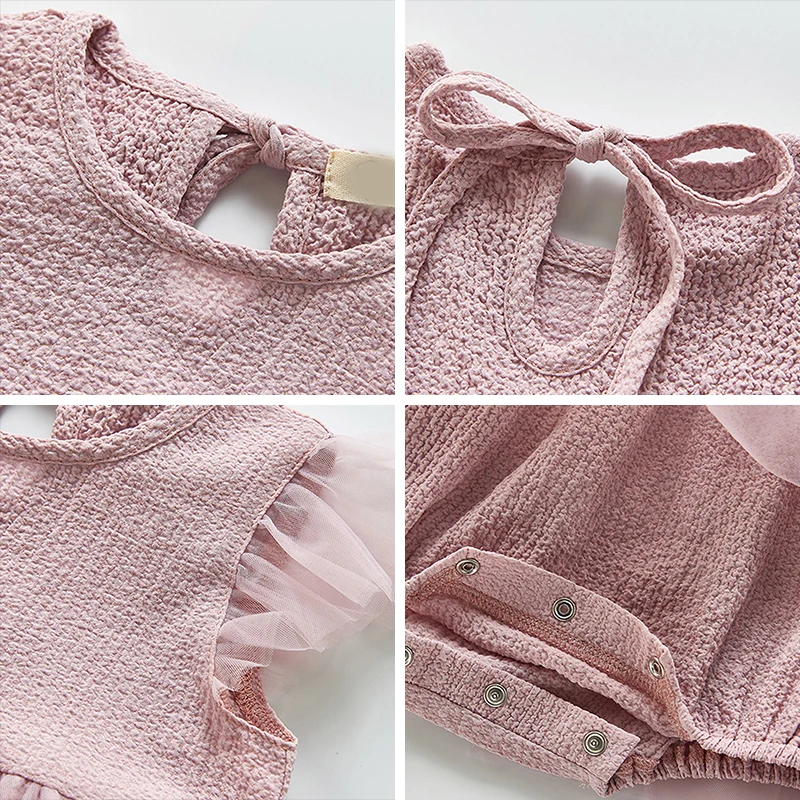 

Keelorn Baby Girls Princess Dresses Toddler Girl Summer Mesh Tutu Vestidos Cute Infant Baby Solid ColorOne-pieces Clothing