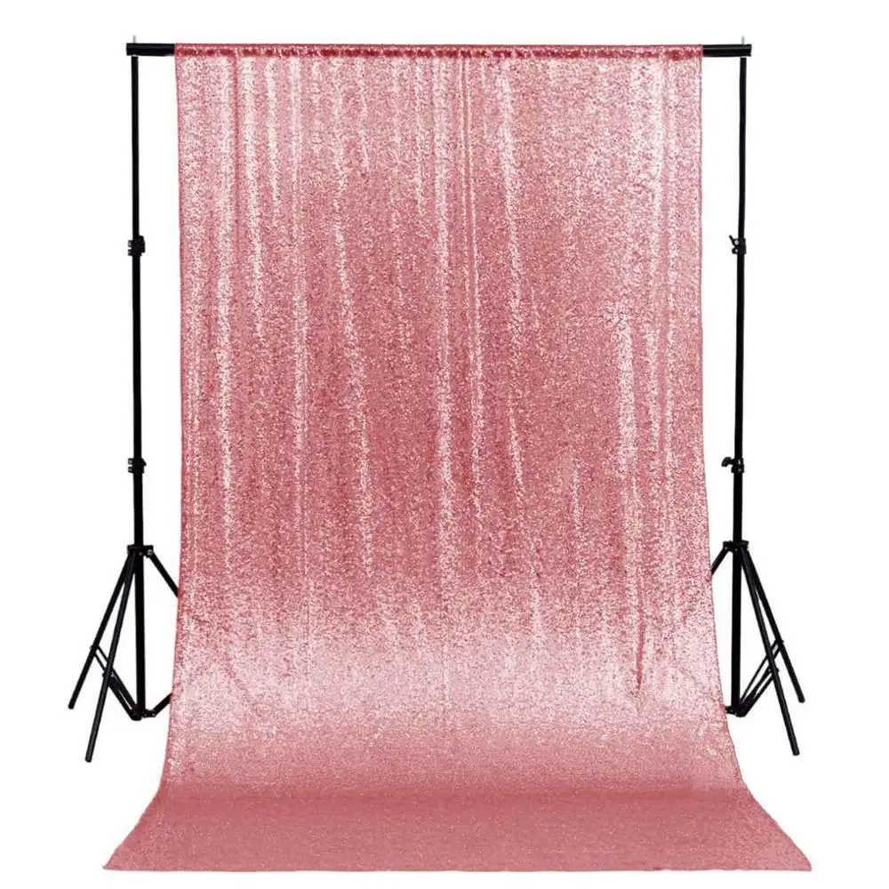 Pink Gold ShinyBeauty 7x7ft-королевский синий фон с блестками, фото шторы, шторы с блестками для спальни-больше вариантов цвета-Rr - Цвет: Pink Gold