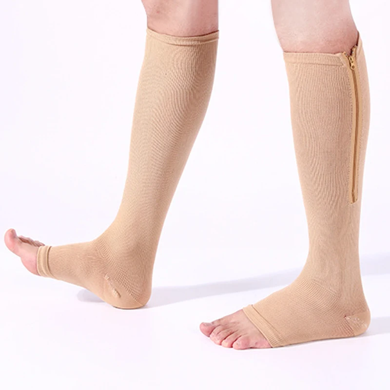 Для мужчин женская обувь на застежке молнии Компрессионные гольфы из сетчатого