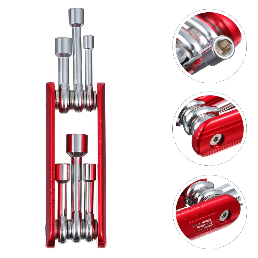 

1 Set 6 in 1 Multi-function Bike Repair Tool Sleeve with Wrench
