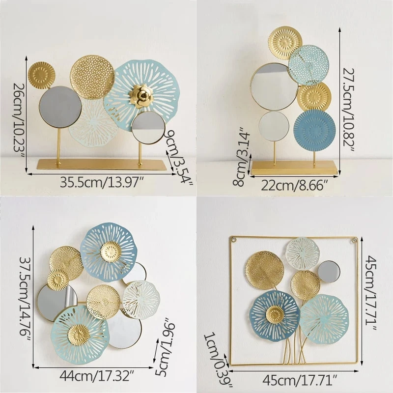 

European Metal Glass Mirror Miniature Model Sculpture Resin Modern Art Figurine Ornament Home Decoration Accessories Room Decor