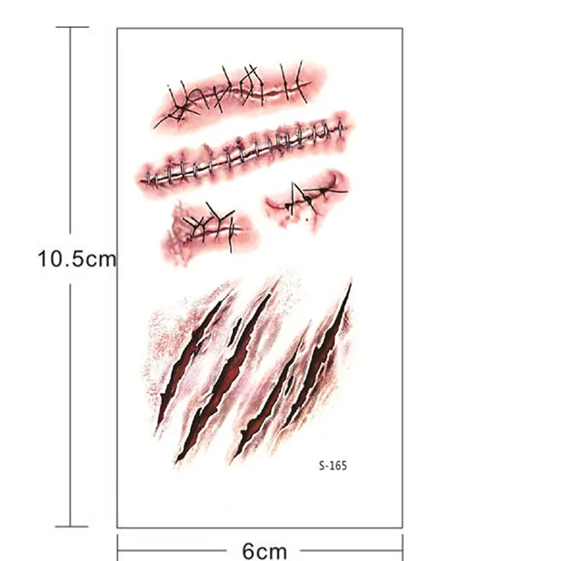 Новый водонепроницаемый травма поддельные Шрам Татуировки стикер Временные