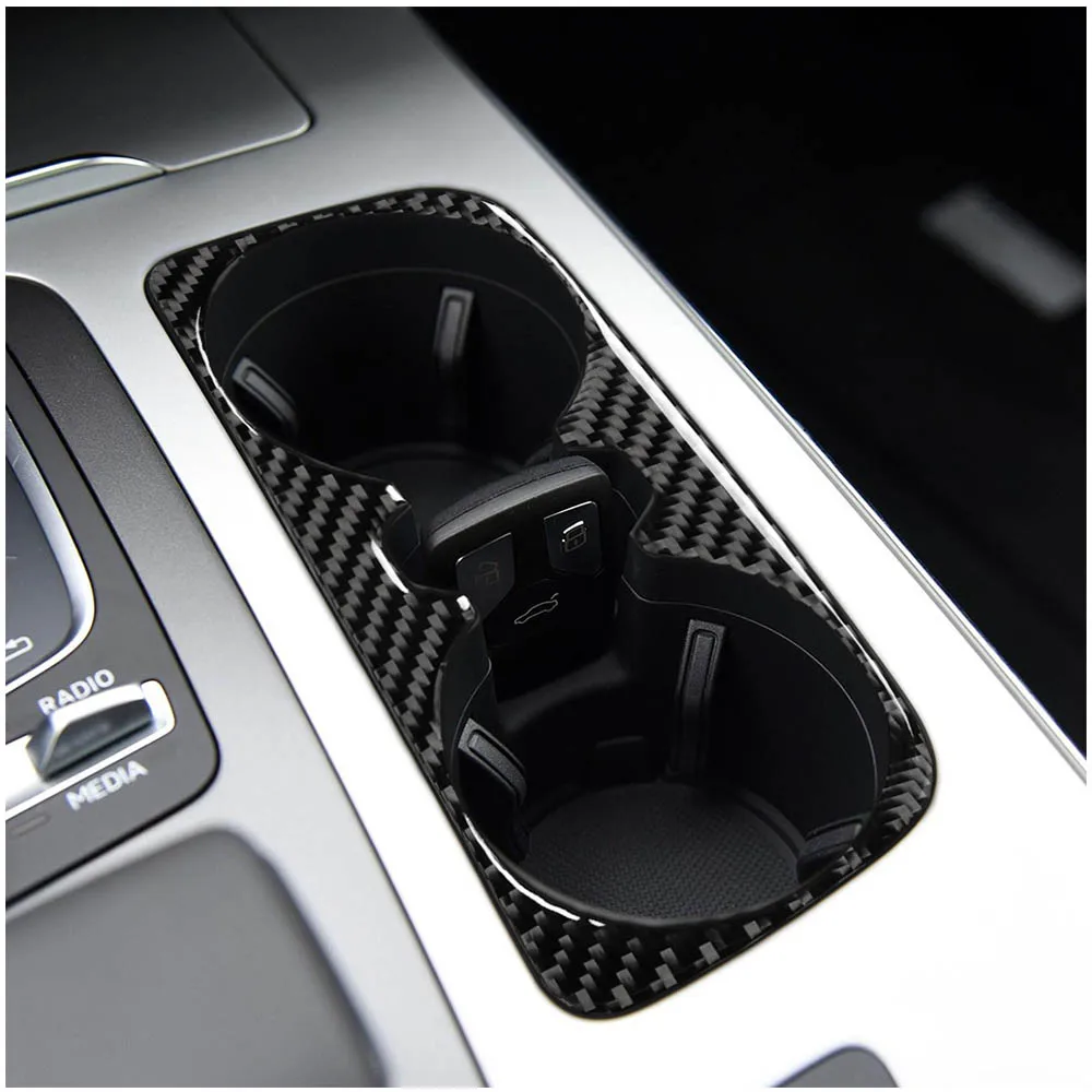 

Carbon Fiber Interior Water Cup Holder Panel Cover Trim For Audi Q7 2016-2019