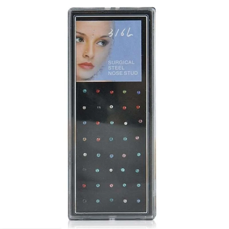 Женские серьги гвоздики из нержавеющей стали с кристаллами кольцо для пирсинга