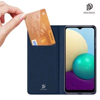 case for samsung galaxy a02m02 dux ducis skin pro series leather wallet flip case full protection steady stand magnetic closure