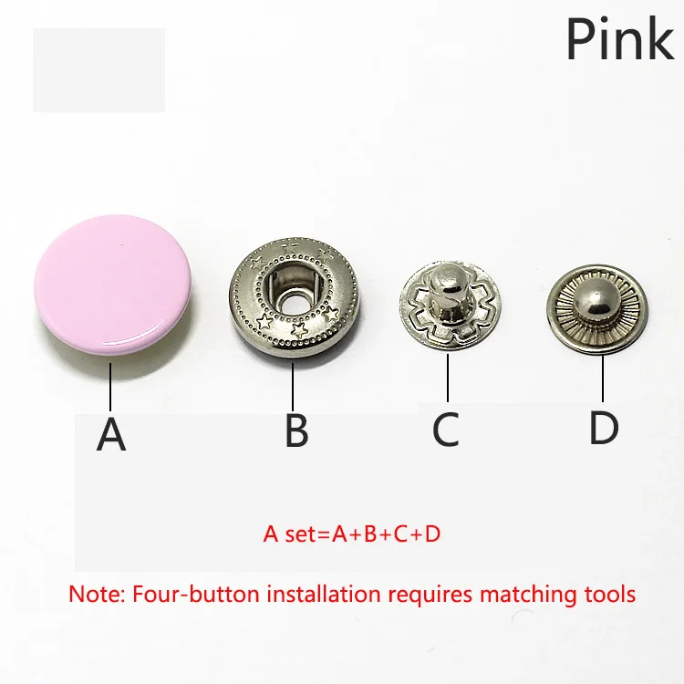 Pink Поддерживает хранение 20 10/12/15/17 мм Ретро Металлические Кнопки для Костюмы застежка-молния Пресс серьги-гвоздики пряжки ювелирные изделия DIY одежда аксессуары для шитья D3-6 - Цвет: Pink
